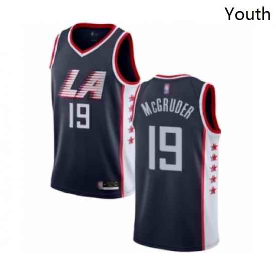 Youth Los Angeles Clippers 19 Rodney McGruder Swingman Navy Blue Basketball Jersey City Edition